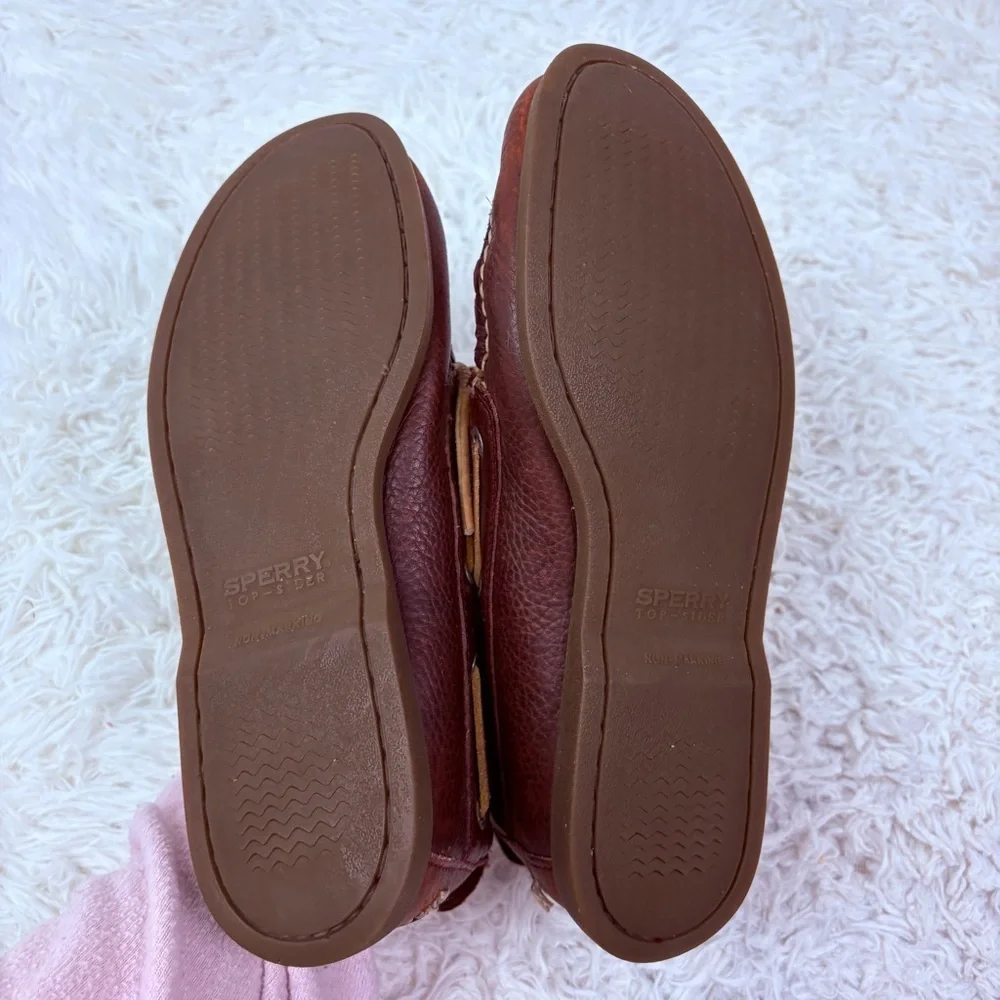 SPERRY TOPSIDER Men's Brown Leather Boat Shoes size 9.5